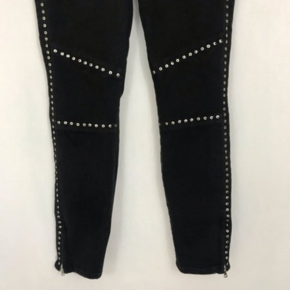 Paige Studded Shiloh Ankle Zip Skinny Jeans D54 - Picture 4 of 7